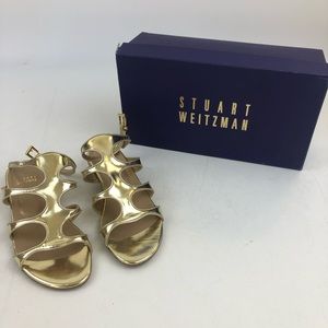 Stuart Weitzman Pale Gold Gladiator Sabdals